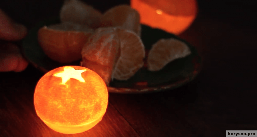 Ароматические мини-лампы из мандариновой кожуры